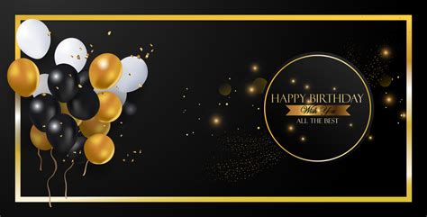 black and gold birthday banner